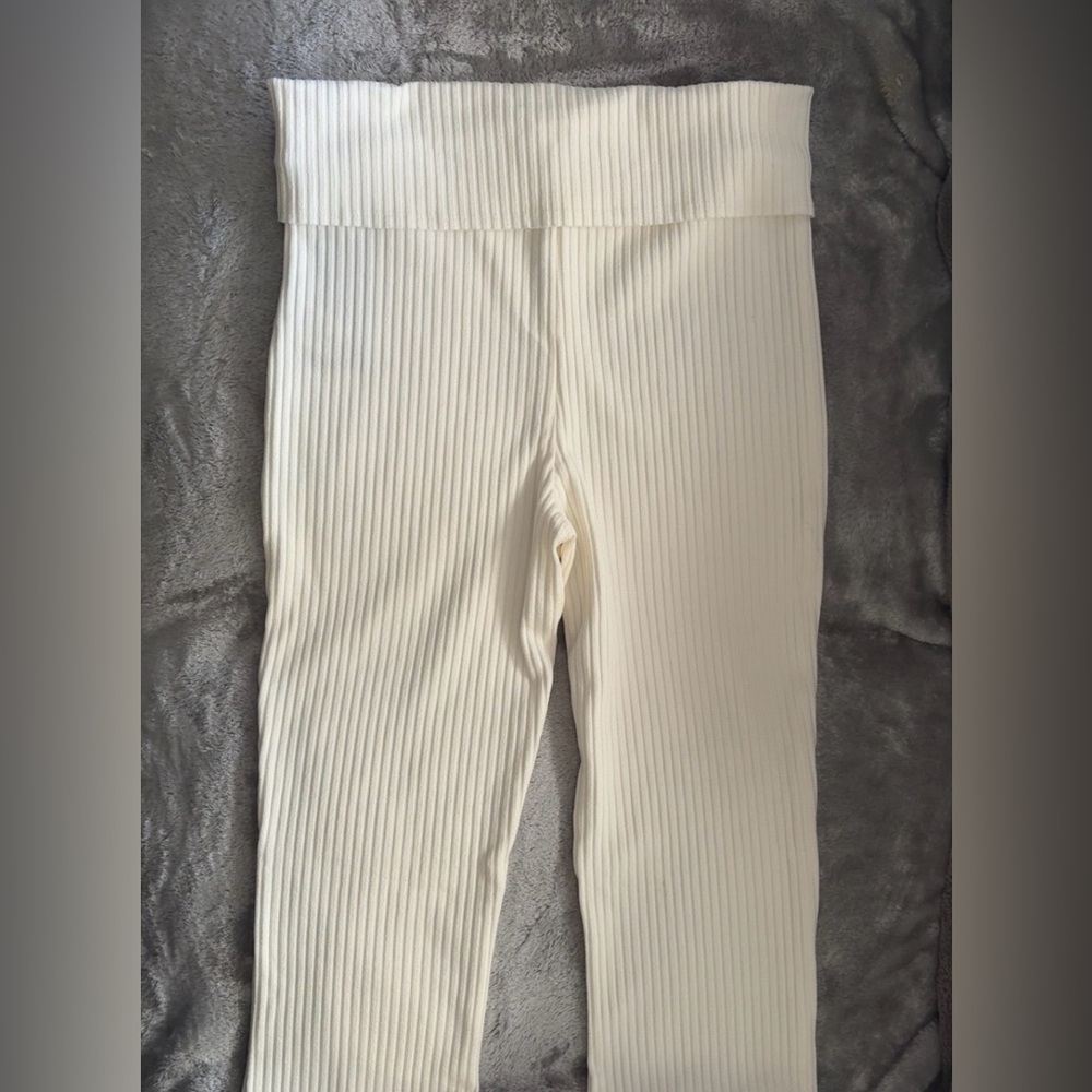 Wild Fable Cream Ribbed Pants - Picture 3 of 5